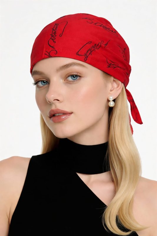 Boneta Rosu Print Elegant