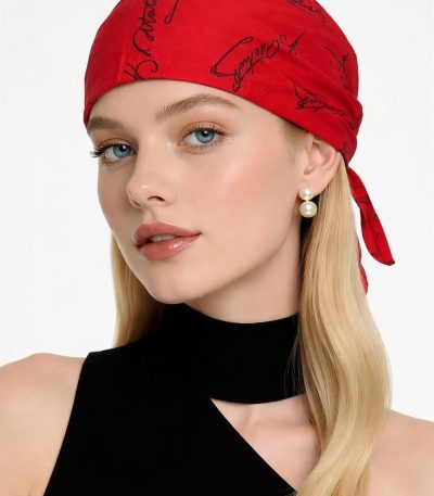 Boneta Rosu Print Elegant